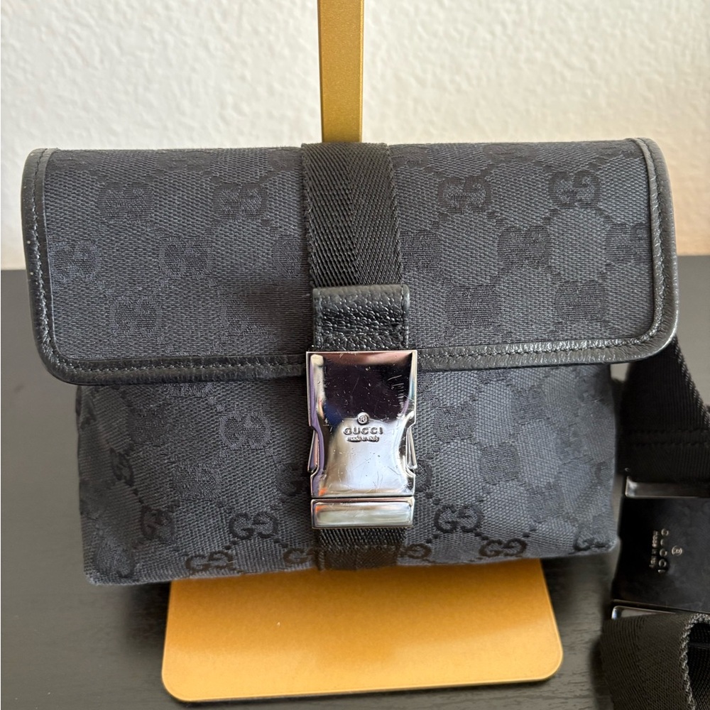 Gucci Black Monogram Belt Bag